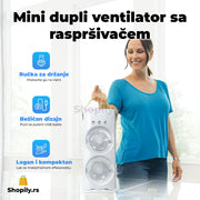 Mini dupli ventilator sa raspršivačem